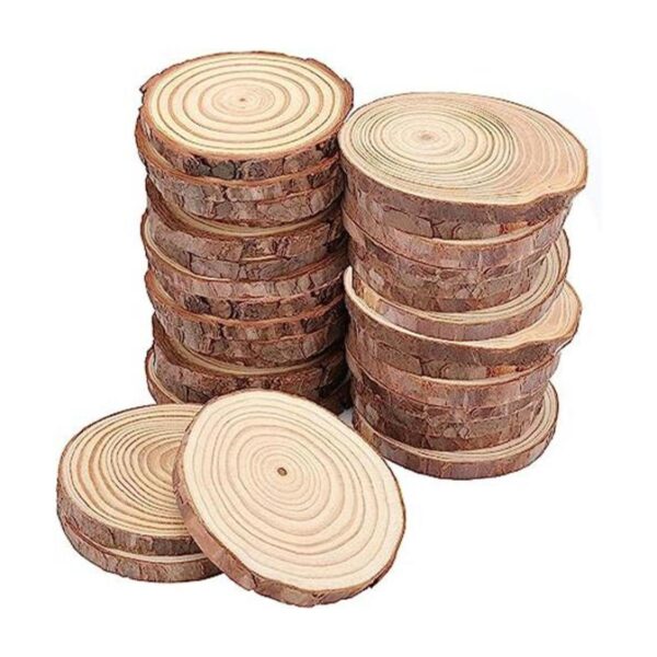 ZOENHOU 40 piezas de rebanadas de madera natural de 3.54