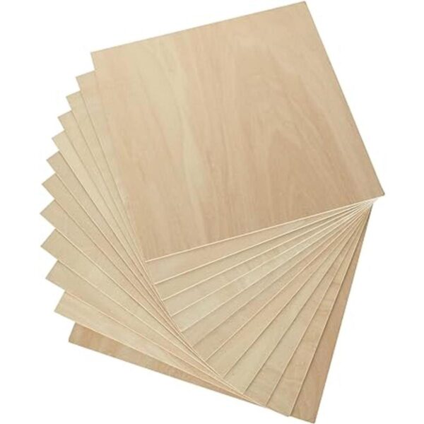Paquete de 12 hojas cuadradas de madera de tilo de 18