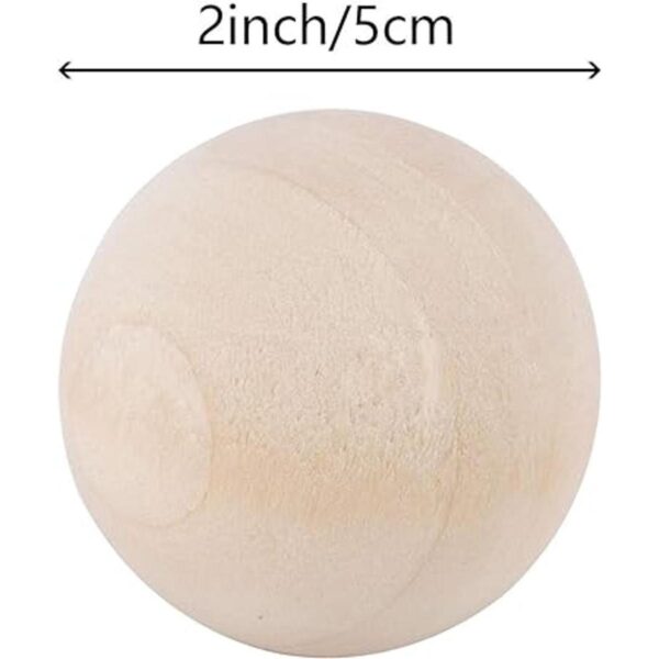 ZOENHOU 40 bolas redondas de madera de 2 pulgadas bolas_2