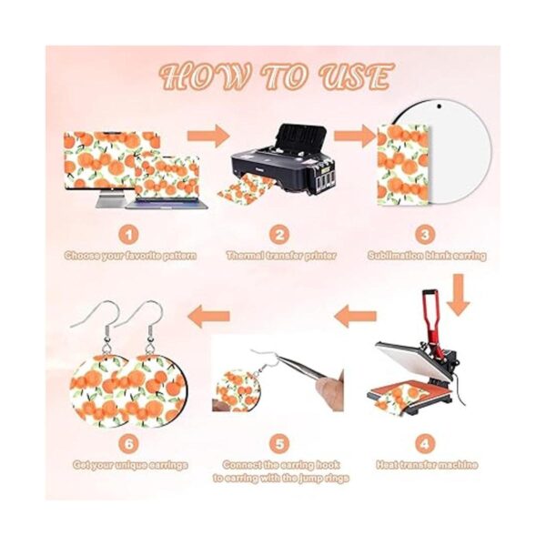 ZOCONE 60 Pcs Sublimation Earrings Blank Earring Blanks