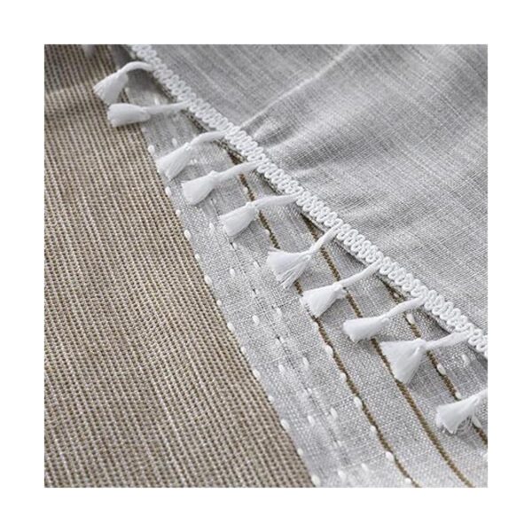 ZMNSZBD Mantel rectangular de lino con borlas y bolsillos