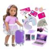 ZNTWEI American Juego de maleta de viaje de muñeca de 18