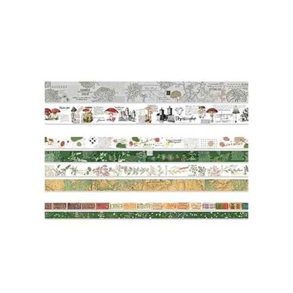 ZMLSED Juego de cinta Washi verde vintage 8 rollos de_3