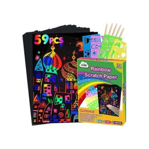 ZMLM Juego de arte de papel para rascar 59 piezas de arte_1