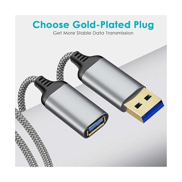Paquete de 2 cables de extensión USB 3.0 de 10 pies tipo
