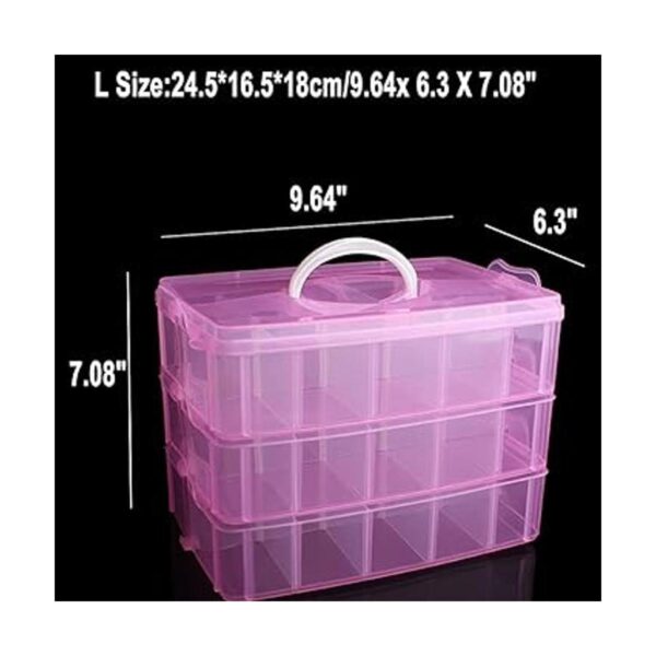 ZLY Caja de joyería de plástico desmontable de 3 niveles_2