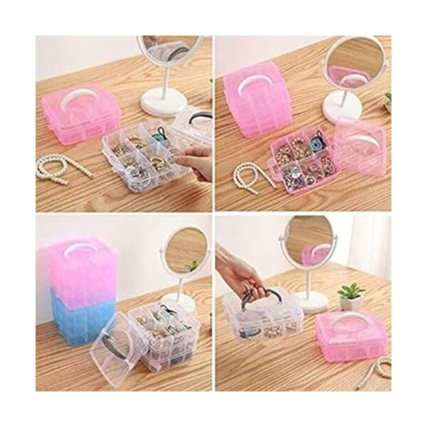 ZLY Caja de joyería de plástico desmontable de 3 niveles_3
