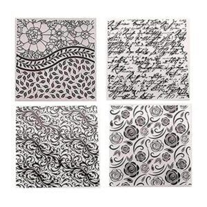 4 piezas de hojas de rosas de plástico en relieve para_1