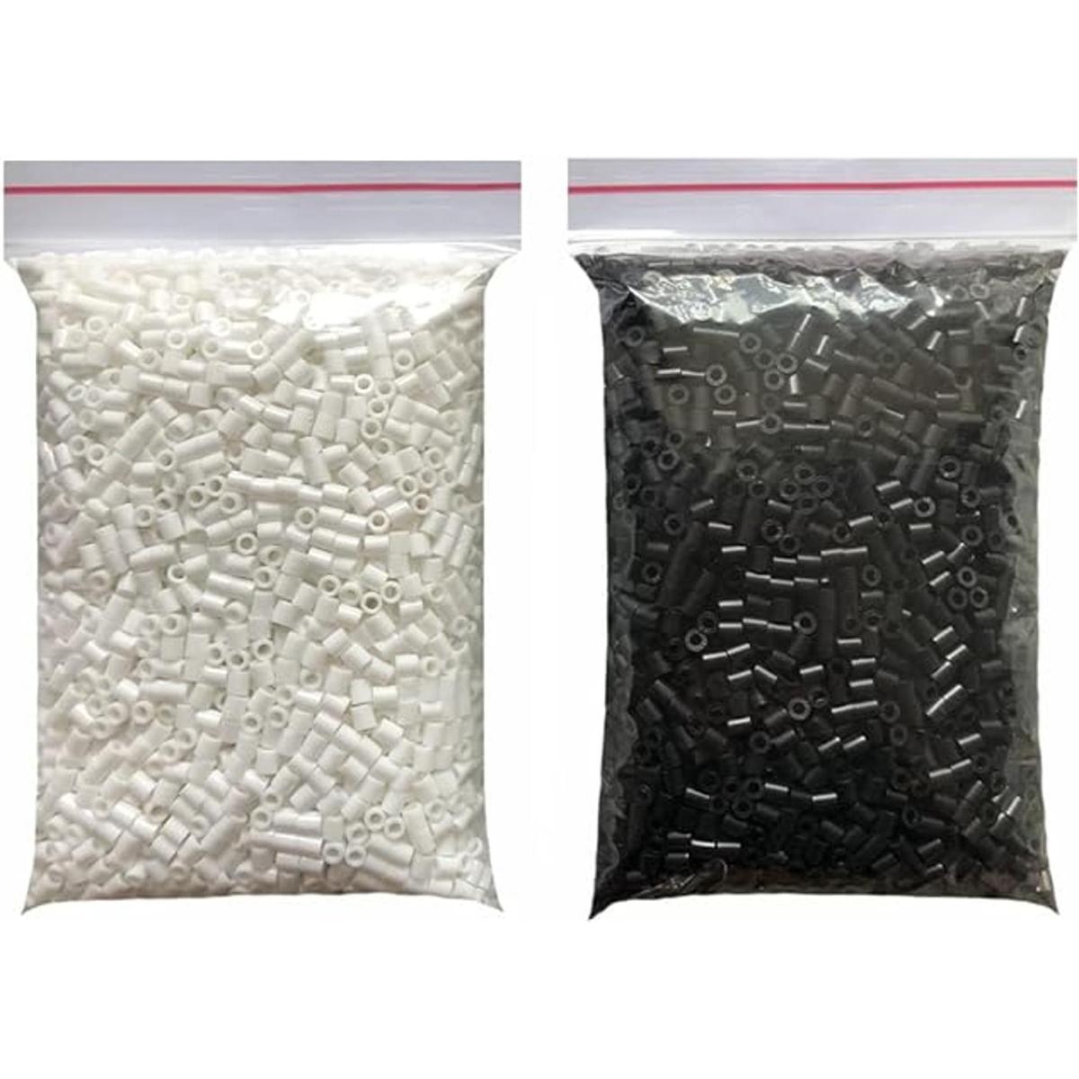 2200 cuentas de Perler de 0.197 in color blanco y negro