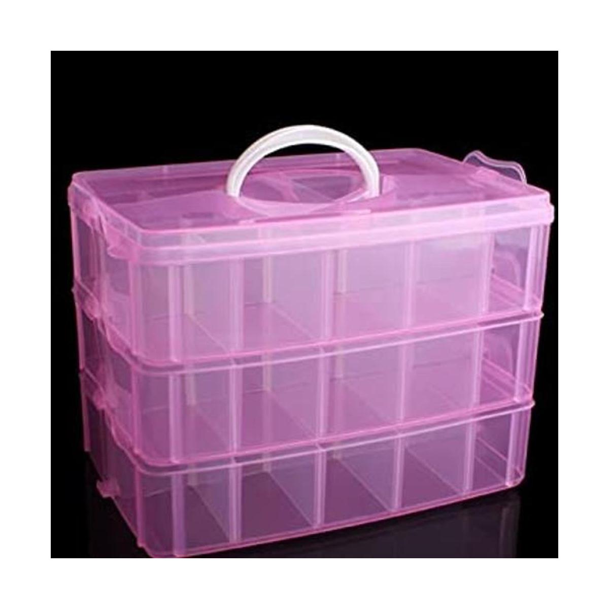ZLY Caja de joyería de plástico desmontable de 3 niveles
