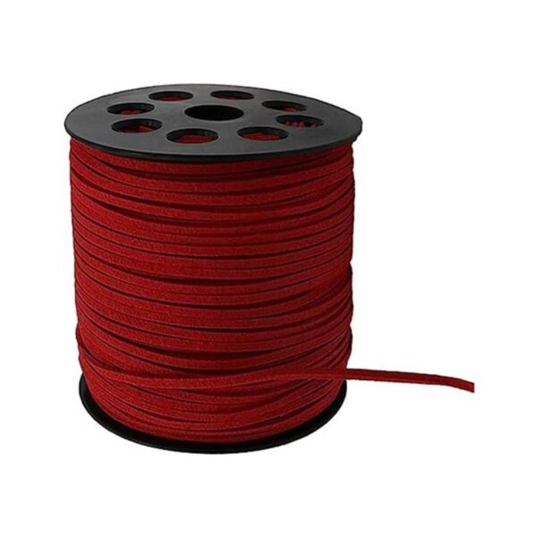 Cordón de gamuza rojo de 0.118 in x 100 yardas cordón de