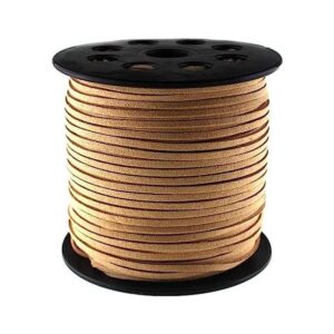 Cordón de gamuza marrón de 0.118 in x 100 yardas cordón