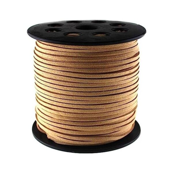 Cordón de gamuza marrón de 0.118 in x 100 yardas cordón