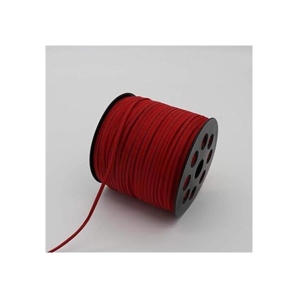 Cordón de gamuza rojo de 0.118 in x 100 yardas cordón de