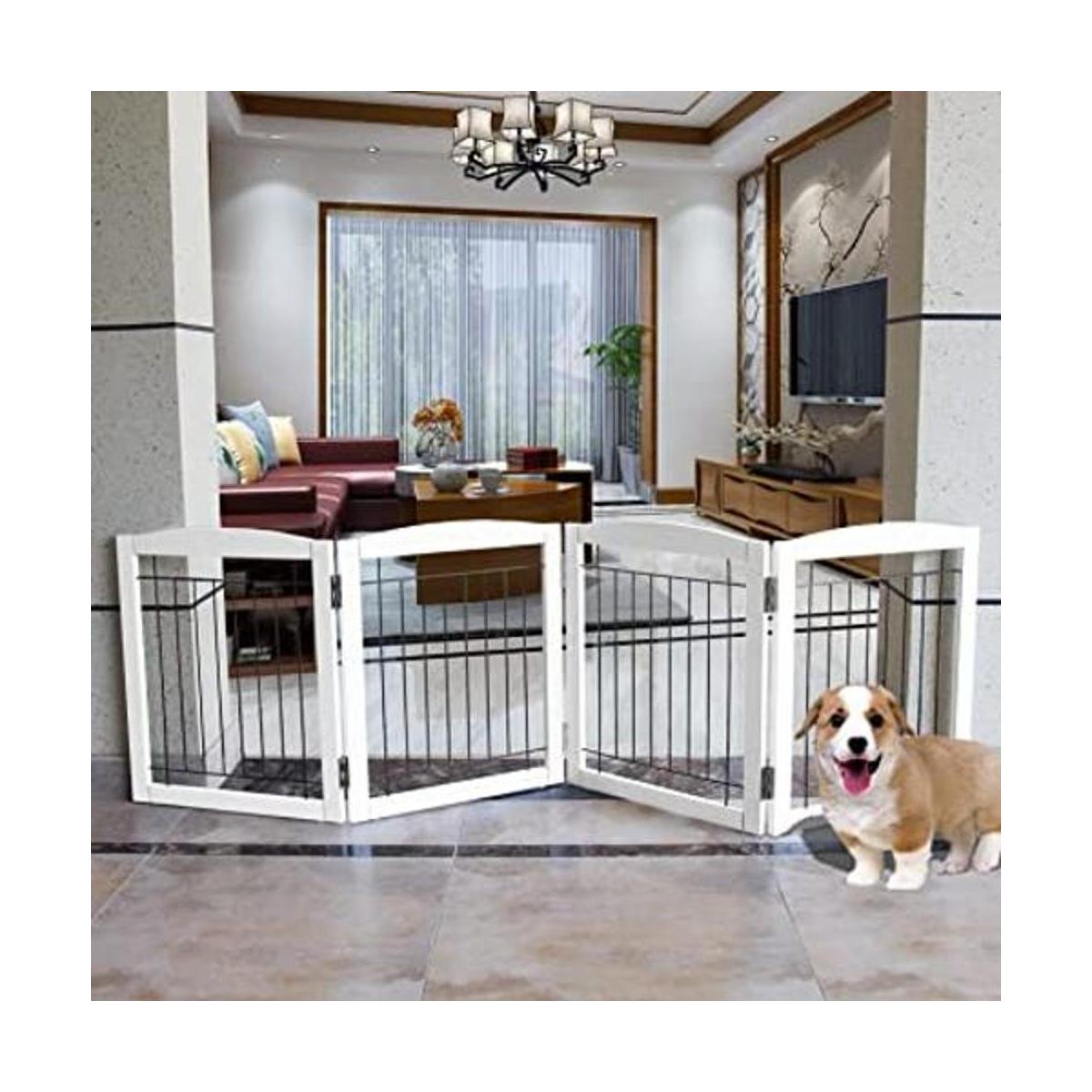 ZJSF Puerta plegable independiente para mascotas para