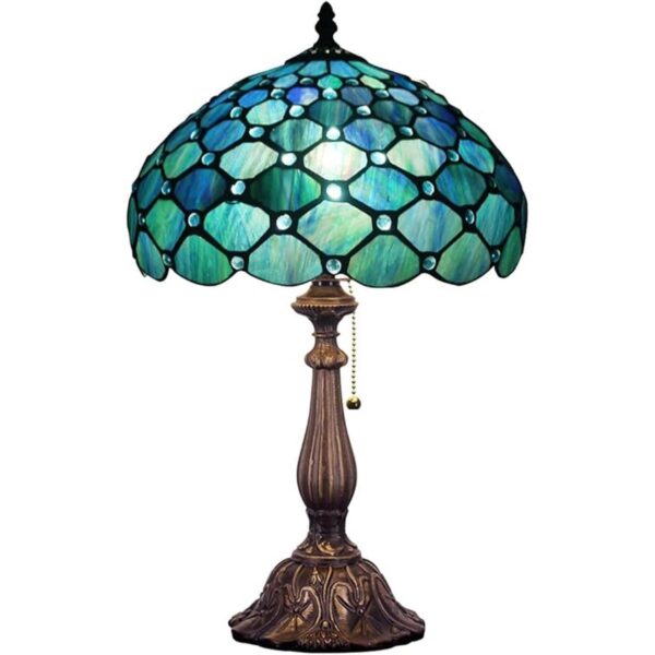 Lámpara Tiffany ZJART W12H19 pulgadas lámpara de mesa de_1