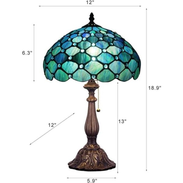 Lámpara Tiffany ZJART W12H19 pulgadas lámpara de mesa de_2