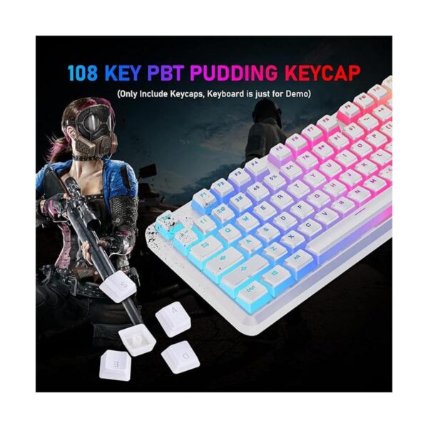Teclas PBT de doble disparo de 108 teclas con extractor de