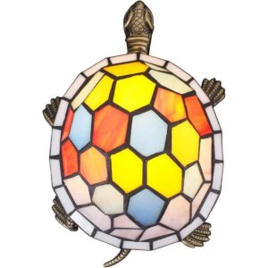 Lámpara de tortuga estilo Tiffany pequeña mesita de_1