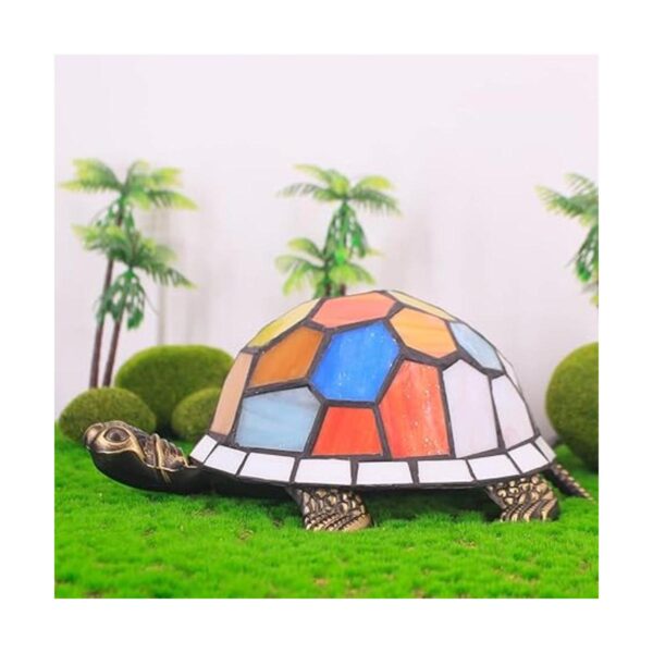 Lámpara de tortuga estilo Tiffany pequeña mesita de_2