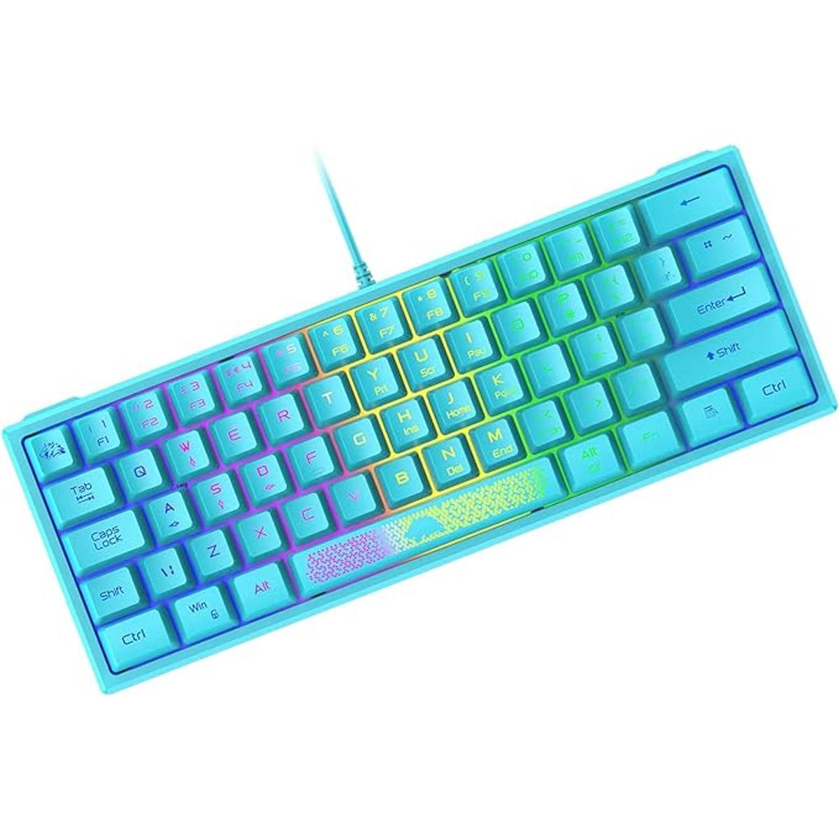 ZIYOU LANG Teclado K61 60 para juegos mini portátil con