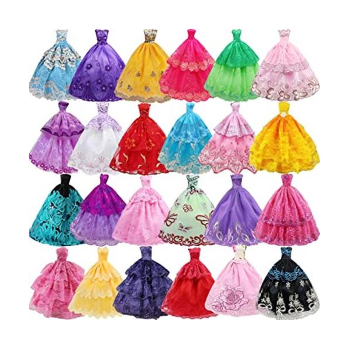 Lote de 6 piezas de vestidos hechos a mano para muñecas