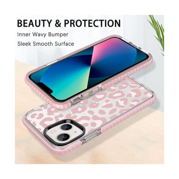 ZIYE Funda transparente para iPhone 13 diseño de leopardo_5