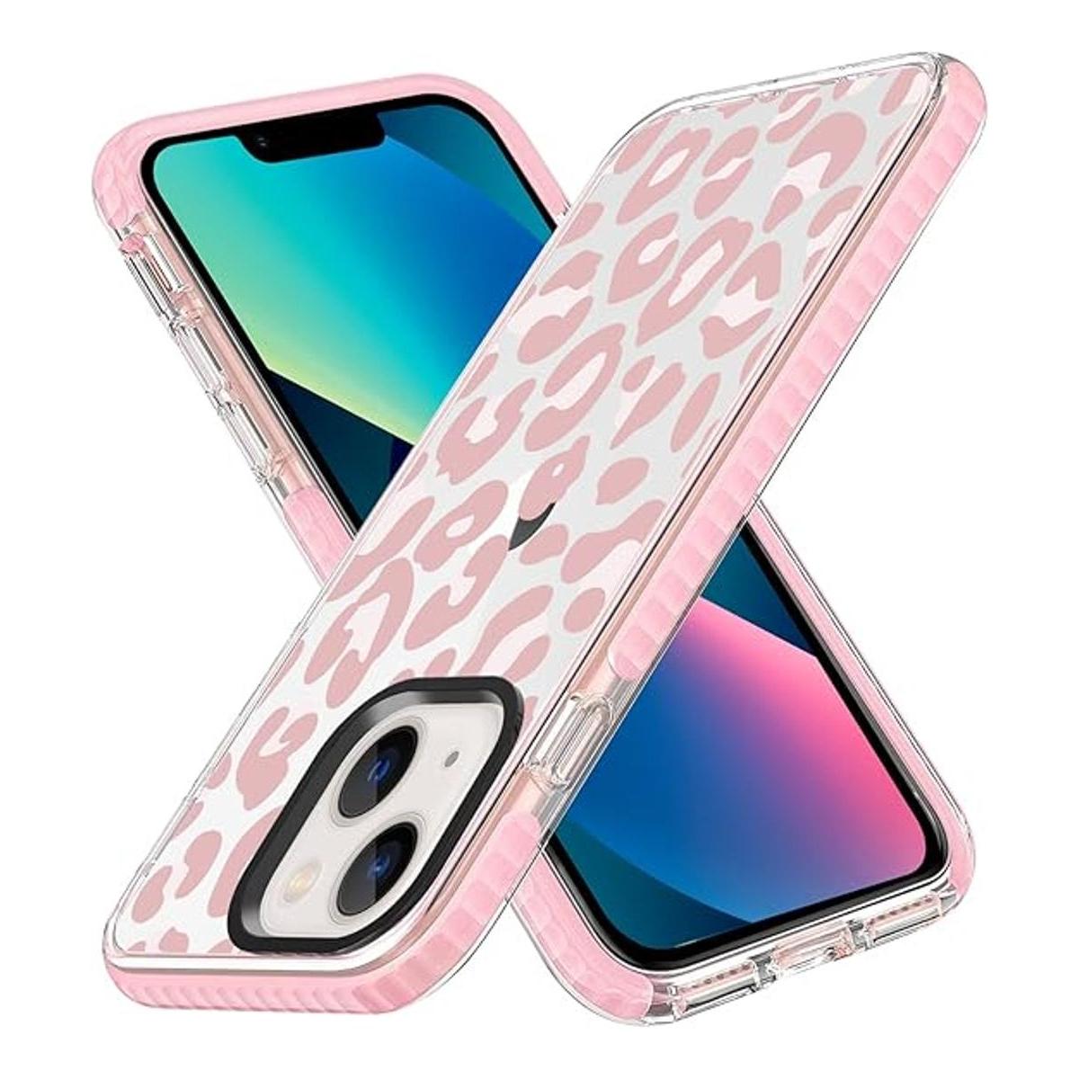 ZIYE Funda transparente para iPhone 13 diseño de leopardo