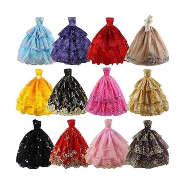 Lote de 6 piezas de vestidos hechos a mano para muñecas_6