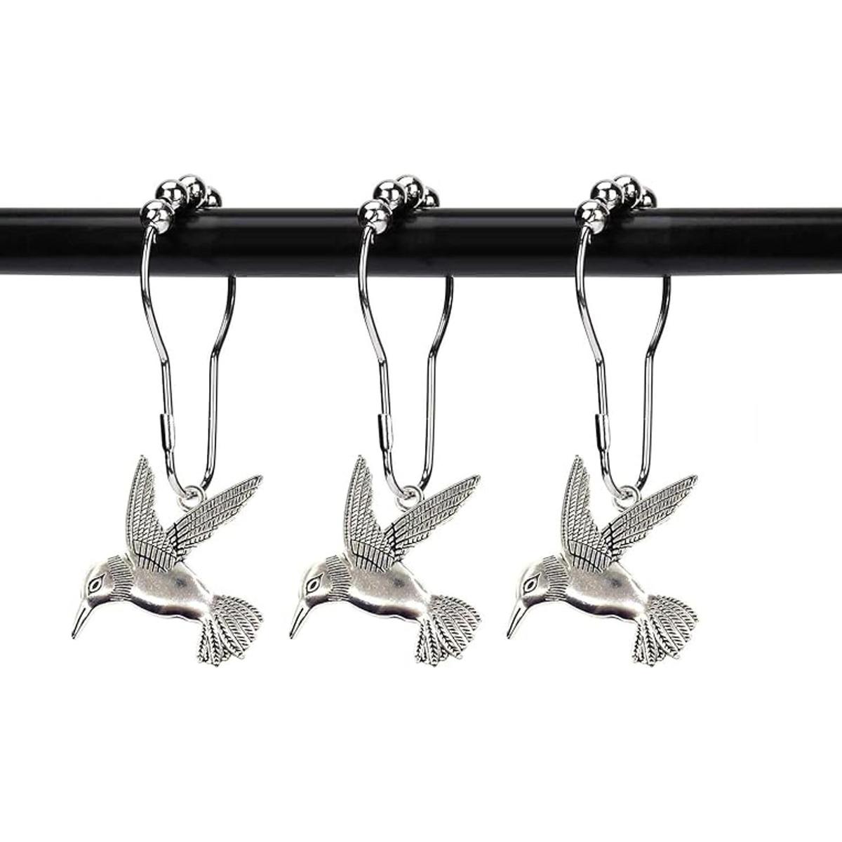 ZILucky Ganchos para cortina de ducha diseño de colibrí