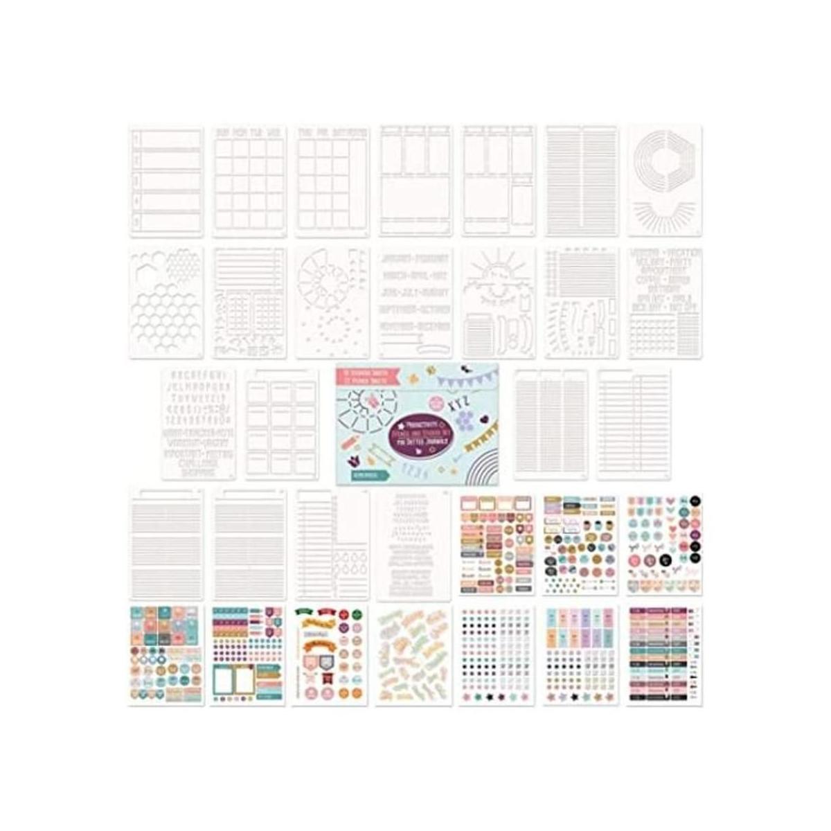 Juego de plantillas fáciles de usar para diarios