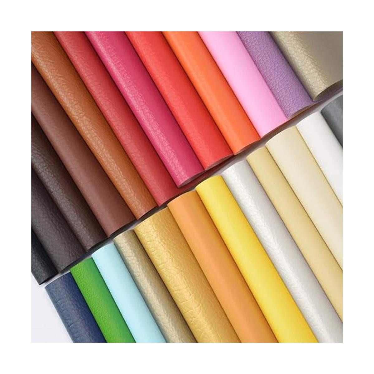 ZIIYAN 24 hojas de piel sintética de colores de 8 x 13.4