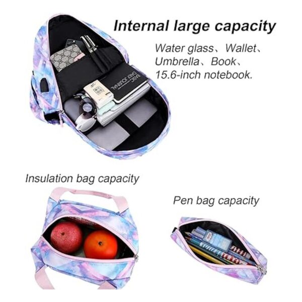 Mochila para niñas adolescentes con bolsa de almuerzo y_6