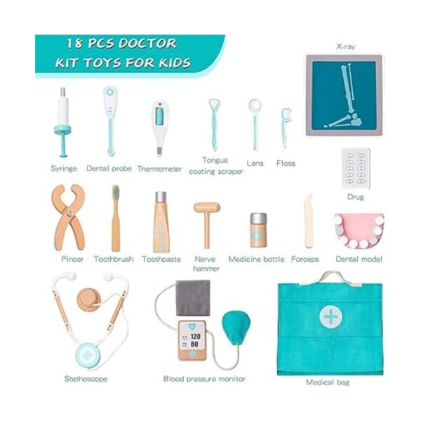 Kit de médico de madera para niños juguete de simulación_3
