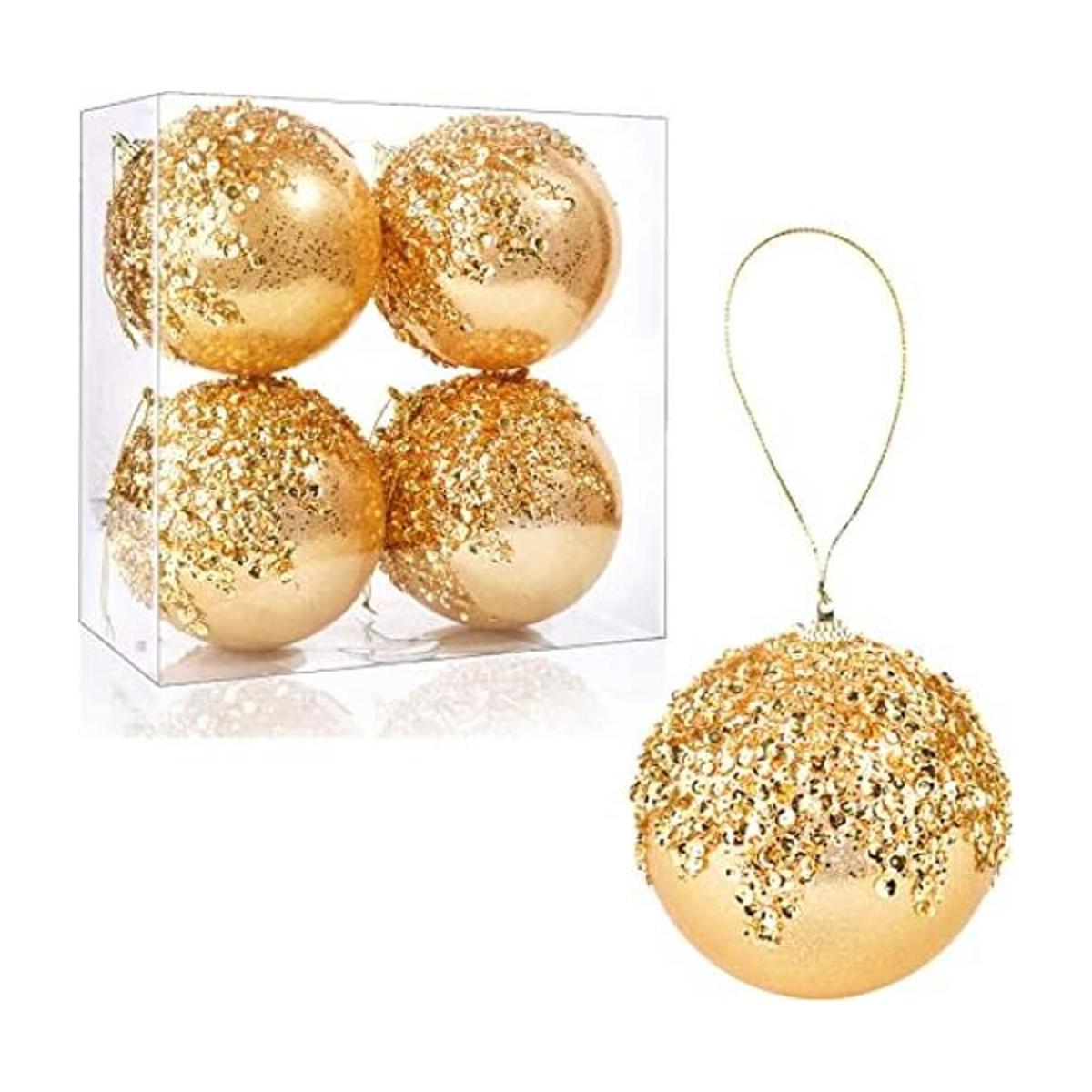 ZHANYIGY Bolas de Navidad de adorno de 4 juego de 4