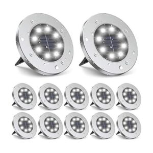 ZGWJ Luces solares de tierra 12 paquetes de 8 luces LED_1