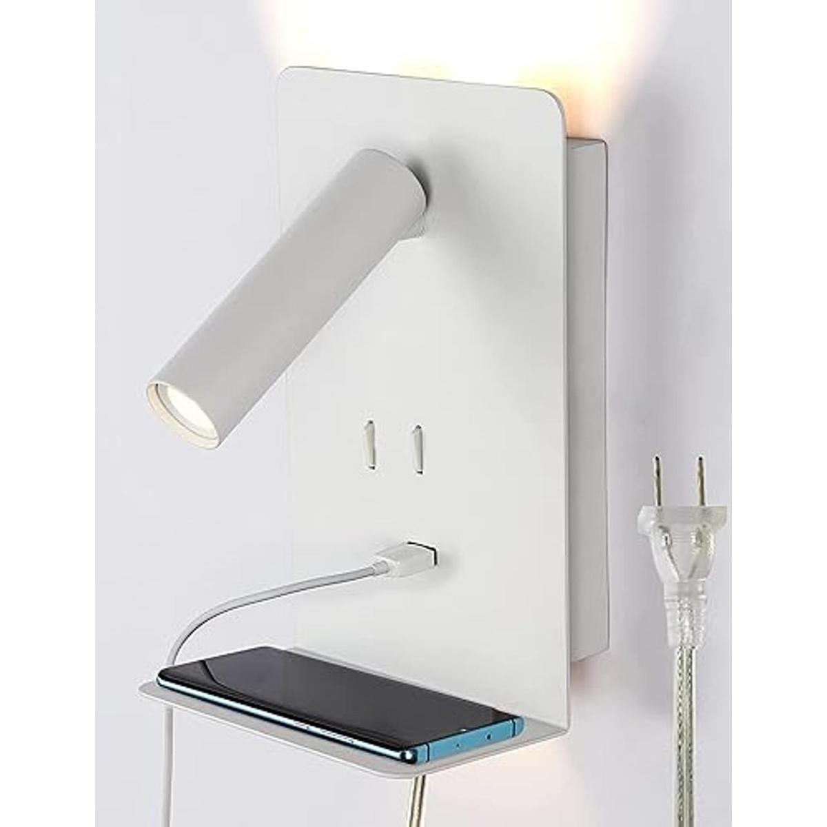 Lámpara de pared enchufable para dormitorio luz de