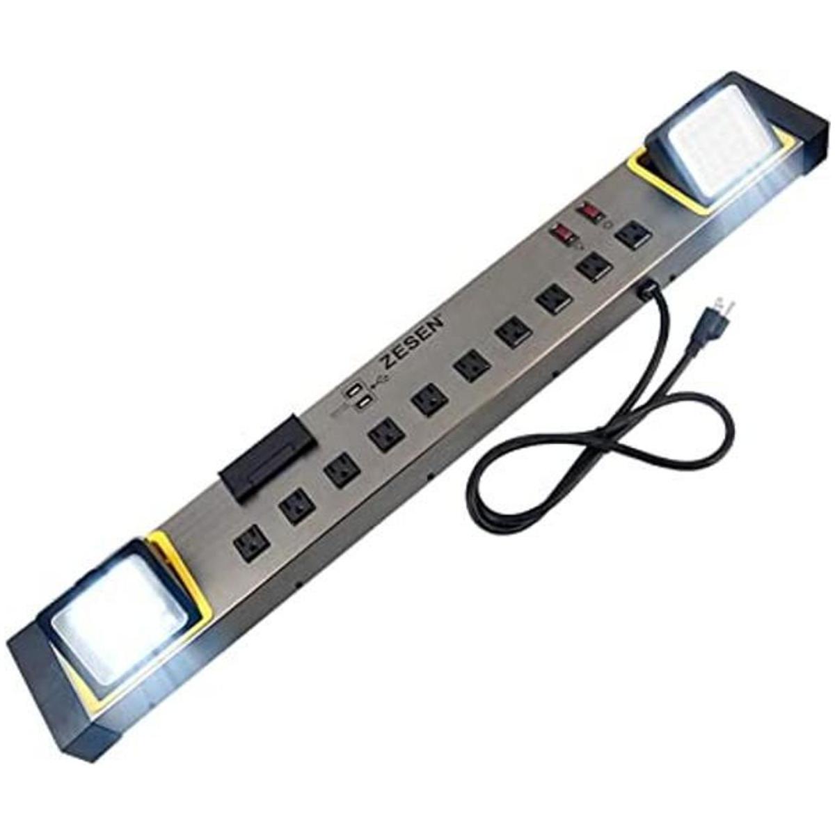 ZESEN 10 tomas de corriente con luz de trabajo LED