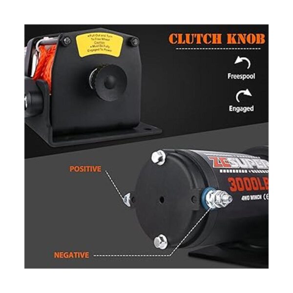 ZESUPER Cabrestante eléctrico de 3000 libras y 12 V CC_4