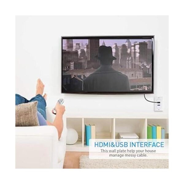 Placa de pared HDMI y USB 3.0 cargador de pared HDMI