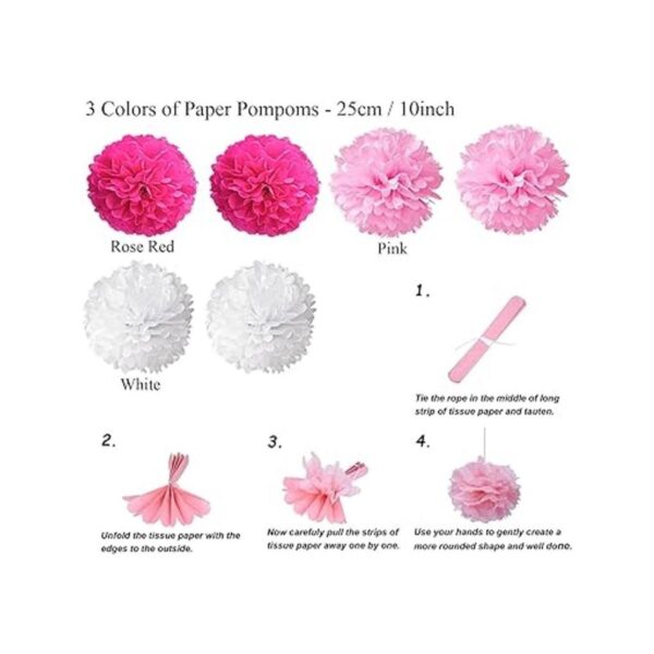ZERODECO Pompones de papel para decoración de fiestas.