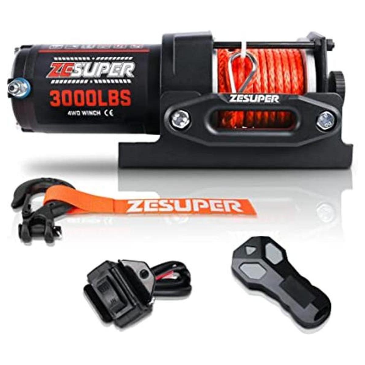 ZESUPER Cabrestante eléctrico de 3000 libras y 12 V CC