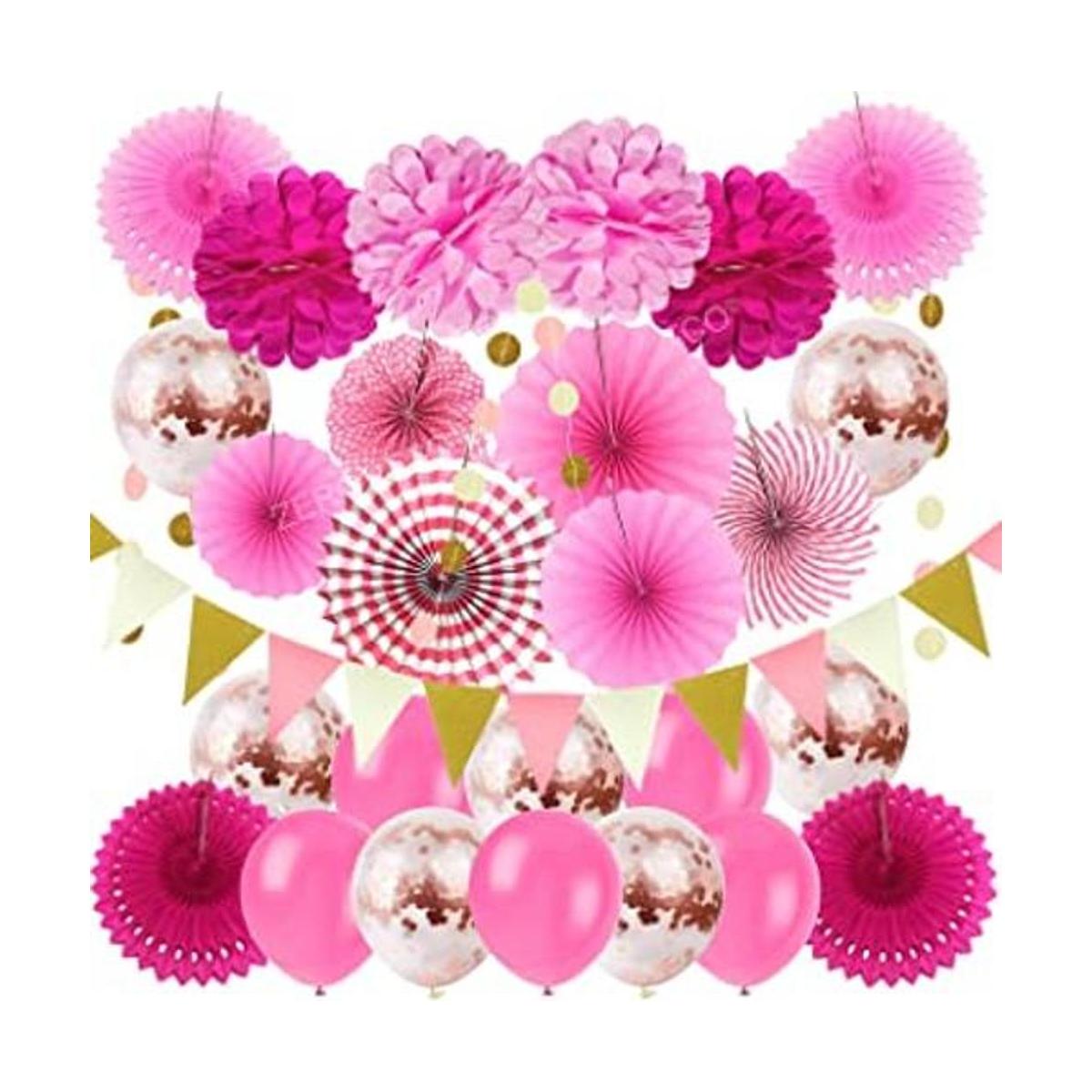 ZERODECO Juego de abanicos de papel para colgar fiestas