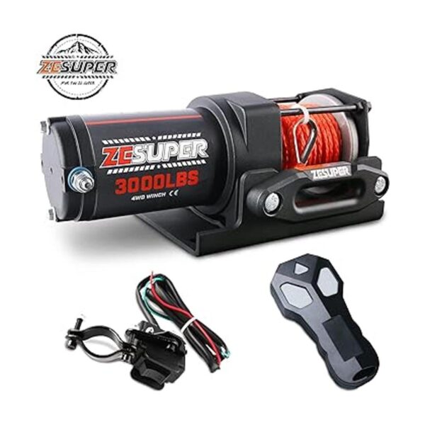 ZESUPER Cabrestante eléctrico de 3000 libras y 12 V CC_2