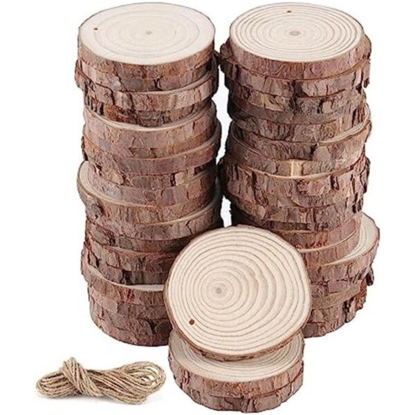 ZEONHEI 30 rebanadas de madera natural de 3.5 a 4_1