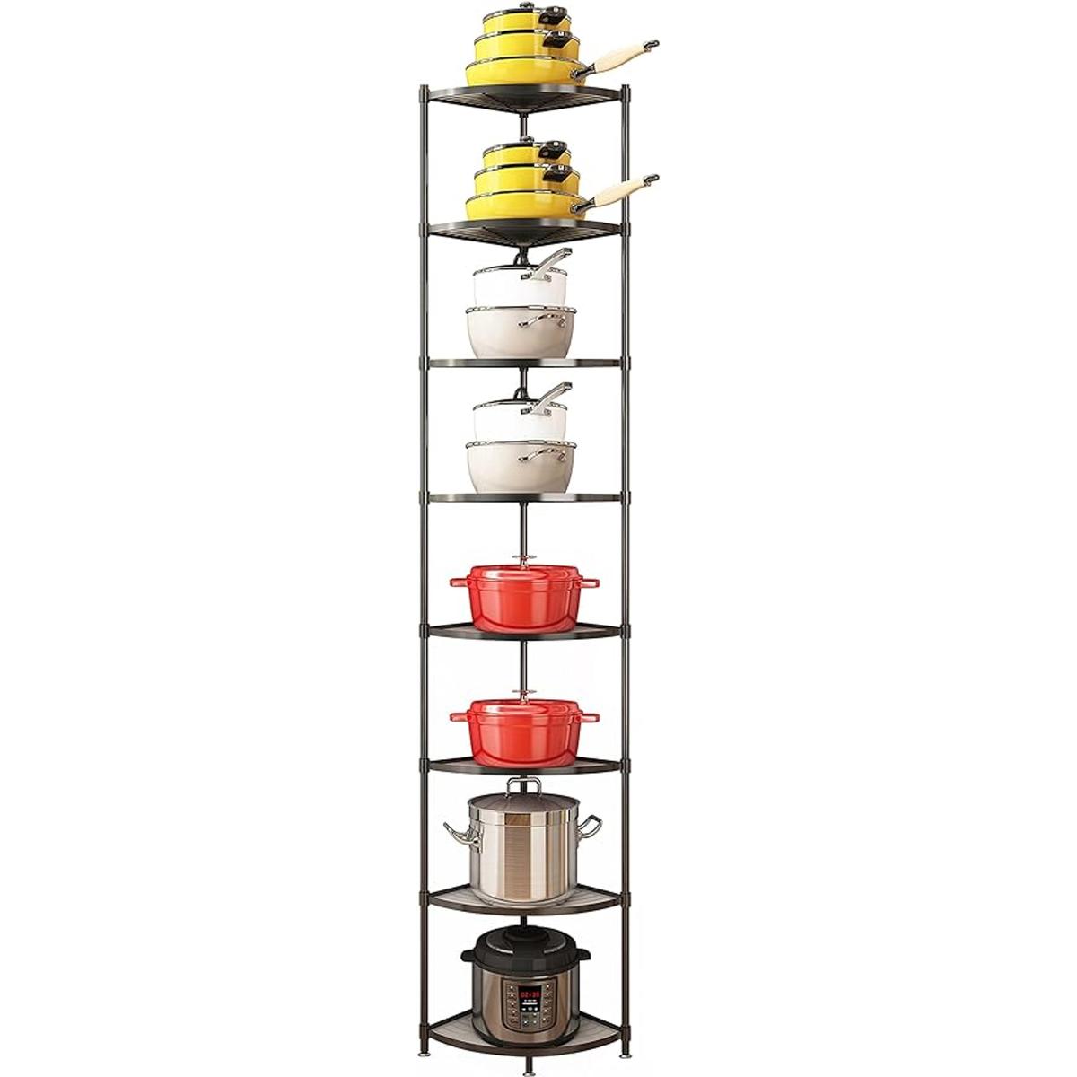 Estante para ollas de cocina de 8 niveles organizador de