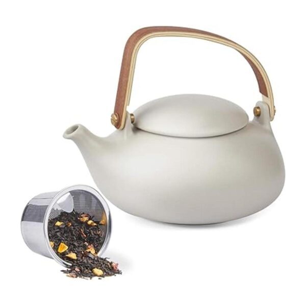 ZENS Tetera de cerámica con infusor olla de té japonesa_1