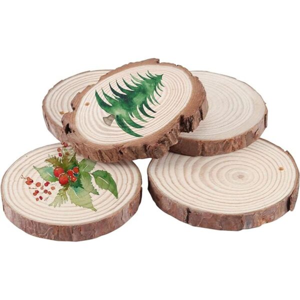 ZEONHEI 30 rebanadas de madera natural de 3.5 a 4_4