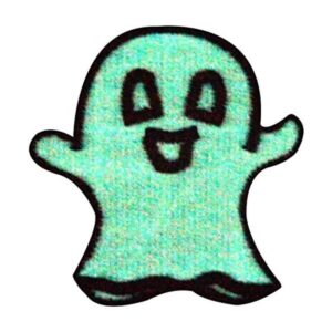 Brilla en la oscuridad Happy Ghost bordado iron on Sew On_1