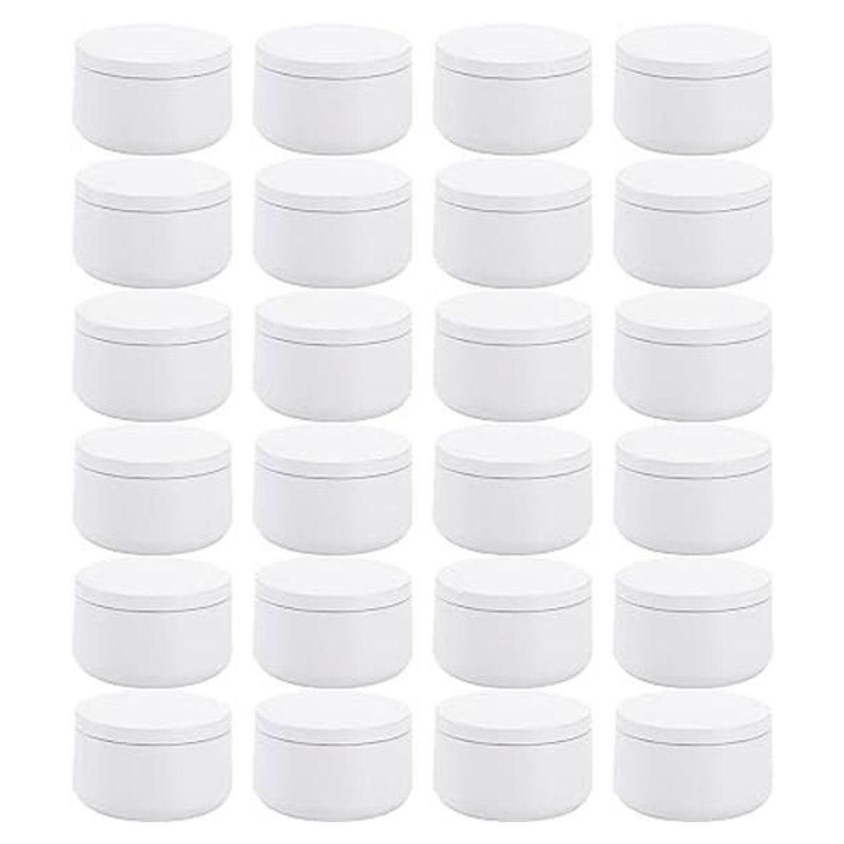 ZENFUN 24 latas de velas con tapas tarros redondos de 6